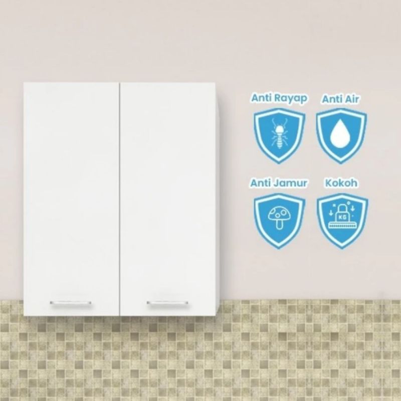 Lemari UPVC Kitchen Set Atas 2 Pintu Nara / Lemari Dapur 2 Pintu