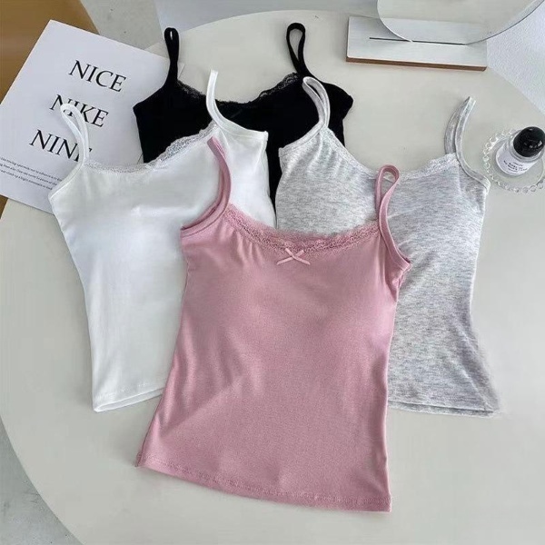 Tank Top Bra Lace Knit Inner Cup Bra Wanita Tanktop Panjang Bra Wanita 115