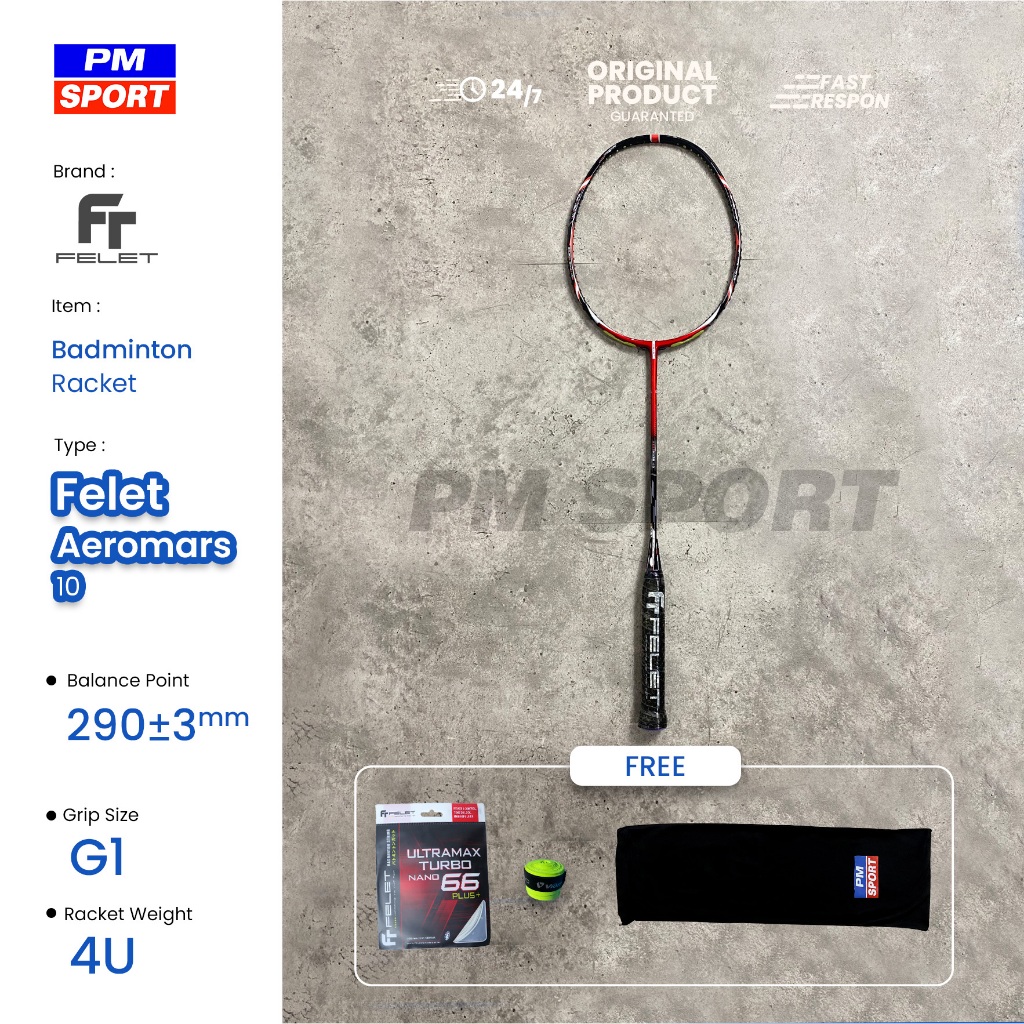 RAKET BADMINTON / BULUTANGKIS FELET AEROMARS 10 ORIGINAL