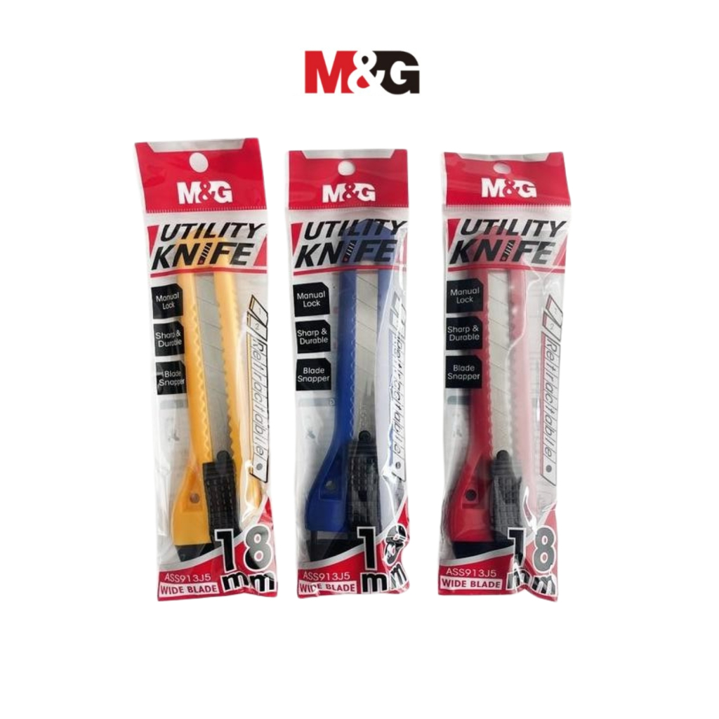 

Cutter M&G Utility Knife 18mm 3 Warna Wide Blade #ASS913J5 SHABG