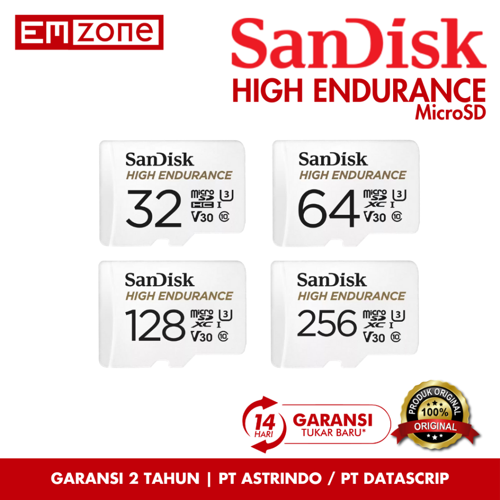SanDisk High Endurance microSD 32GB 64GB 128GB 256GB