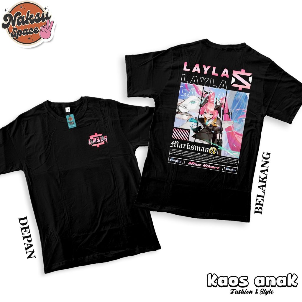KAOS ANAK - KAOS STREETWEAR MOBILE LEGENDS SKIN LAYLA ASPIRANTS BAJU DISTRO COMBED 30S