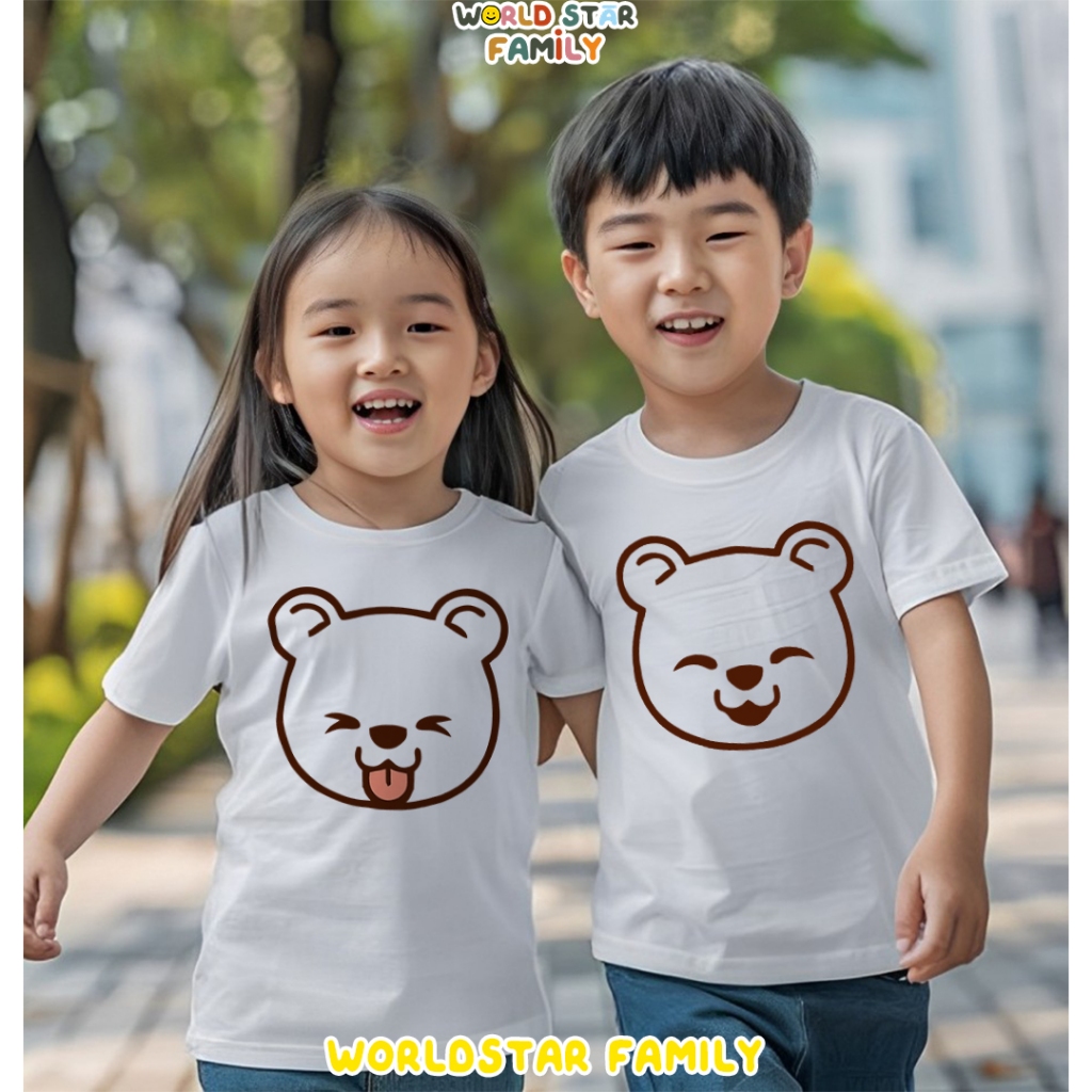 WSF Kaos Couple Keluarga BERUANG LUCU Kaos Couple Keluarga Lucu Kaos Pasangan Kaos Keluarga Baju Kel