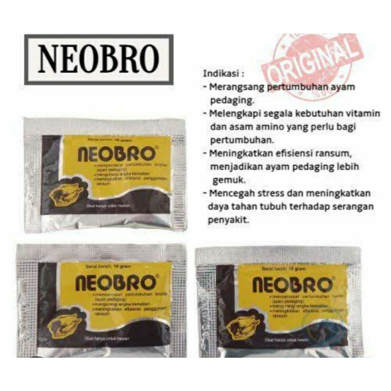 Neo bro 10gram Neobro Vitamin Ayam Unggas Mempercepat pertumbuhan ayam