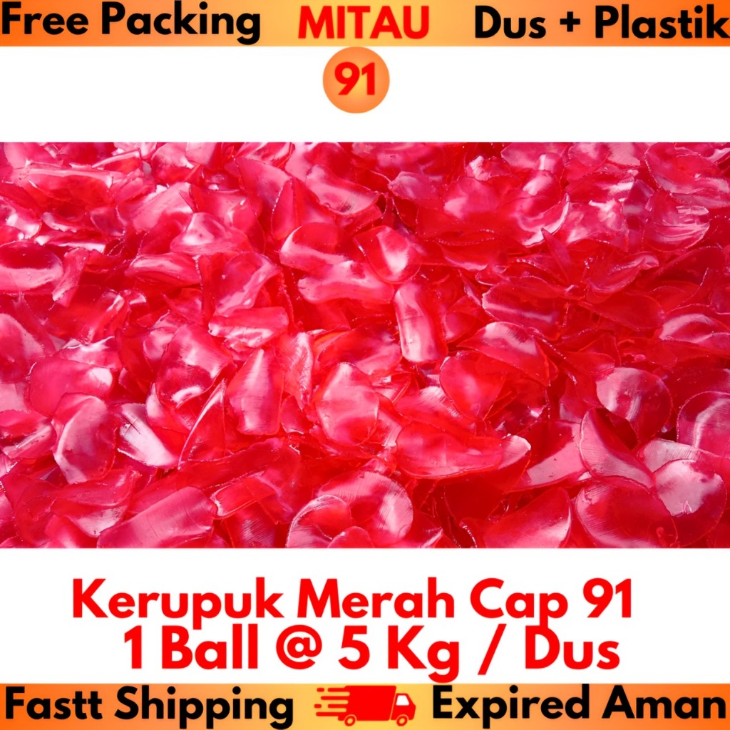 

Kerupuk Merah 5Kg 1 Ball / Dus Beli 5 Ball Lebih Murah