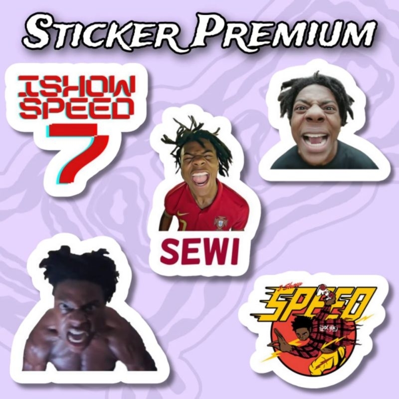 

Sticker IShowSpeed Pack isi 5 pcs Large tumbler laptop vinyl waterproof