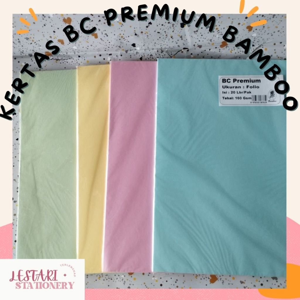 

Kertas sertifikat BC Premium F4| Kertas 160g | Kertas Tebal Merk bamboo ISi 20 |Lestari Stationery