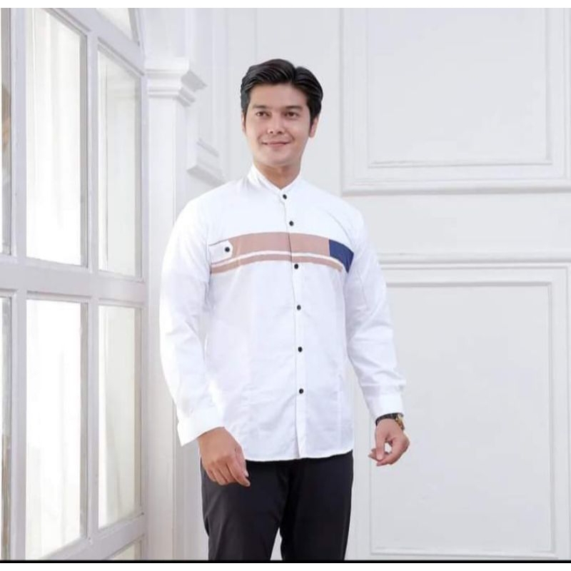 Baju Jordan Dewasa Lengan Panjang/Model Kombinasi Warna/Kemeja  Cowok Terbaru/Koko Muslim Trendy /Ko