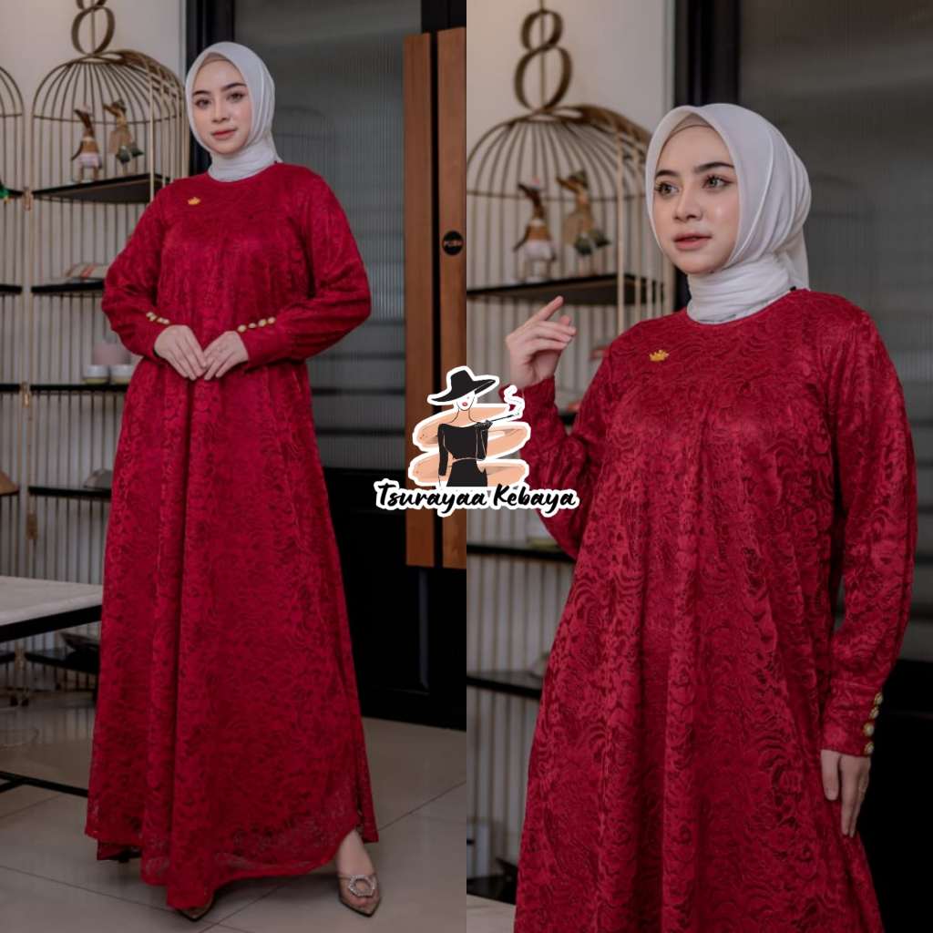 GAMIS BROKAT TANGAN KANCING/ GAMIS BROKAT/ KEBAYA GAMIS/ KEBAYA MODERN
