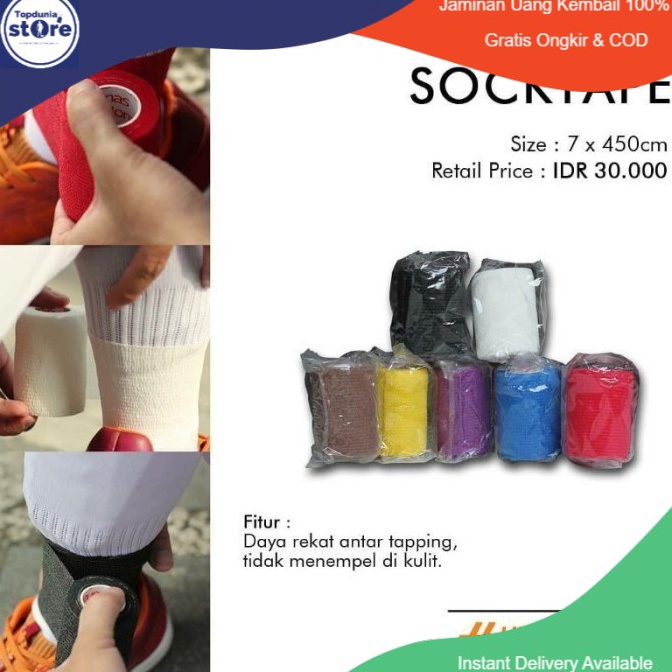 Terlaris Socktape Jonas Kinesio Taping Finger Tape Perekat kaos kaki Original  Hitam