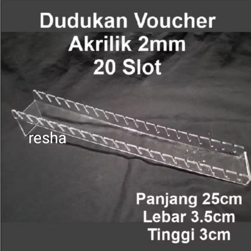 

dudukan voucher kartu alkarik 2mm 20 slot