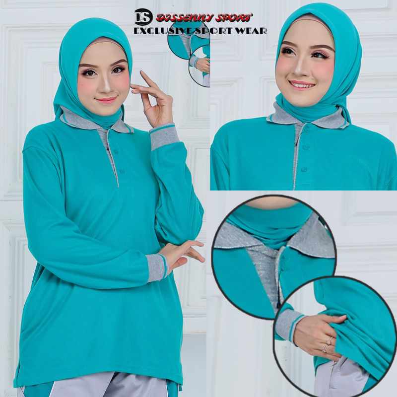 Baju Kaos Polo Panjang Unisex // Kaos polo shirt panjang