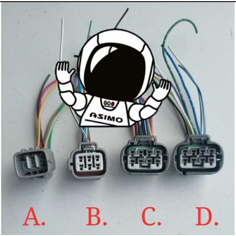 soket pin 6 & 8 Universal Original Mitsubishi Pajero sport Triton fuso 2.4 2.5 Canter kabel socket k