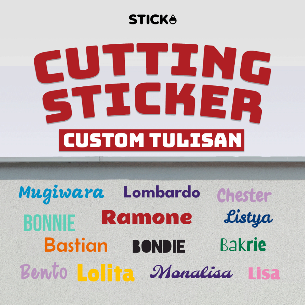 

Sticker Cutting Nama Tulisan Kata Stiker Custom Bebas Satuan Tanpa PO