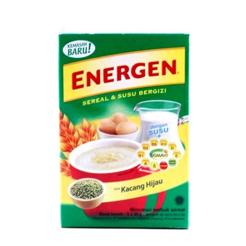 Energen 1 Renceng 10 pcs Vanilla - Cokelat - Kacan Ijo - Jagung - Jahe 10 Sachet 30gr CHAMPION