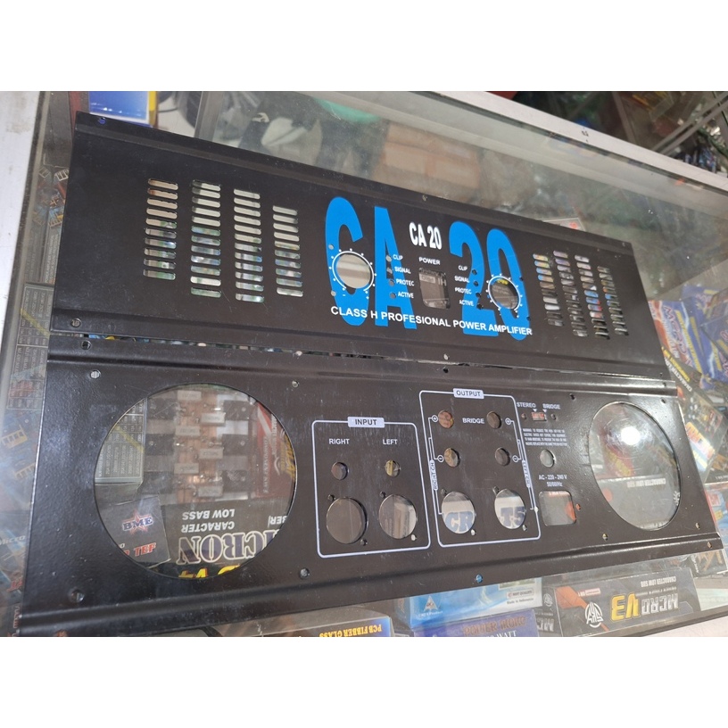 PANEL POWER AMPLIFIER TEBAL CA20 DEPAN BELAKANG PANEL PLAT TEBAL