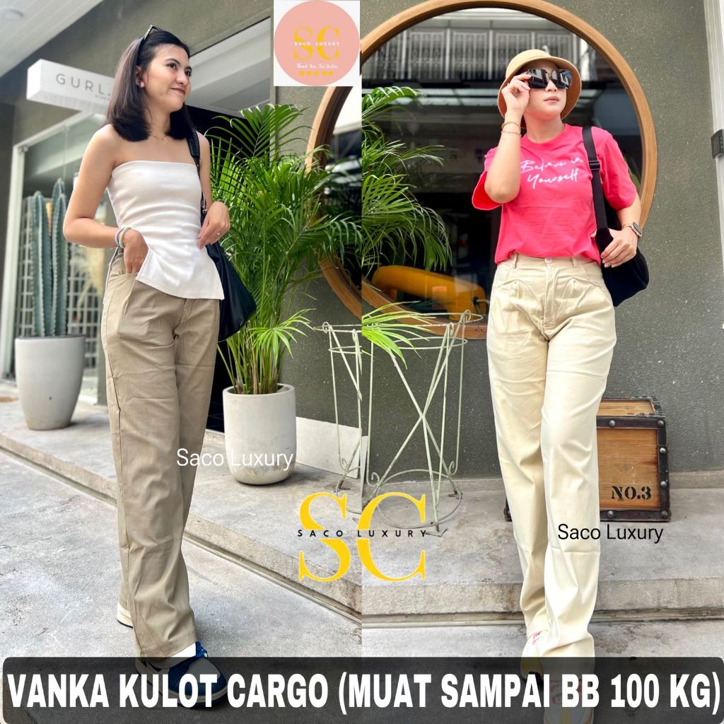 Saco Luxury - VENKA  CELANA KULOT WANITA PANTS SOFT JEANS STRECH JUMBO BB 50KG SAMPAI BB 100KG (Max 