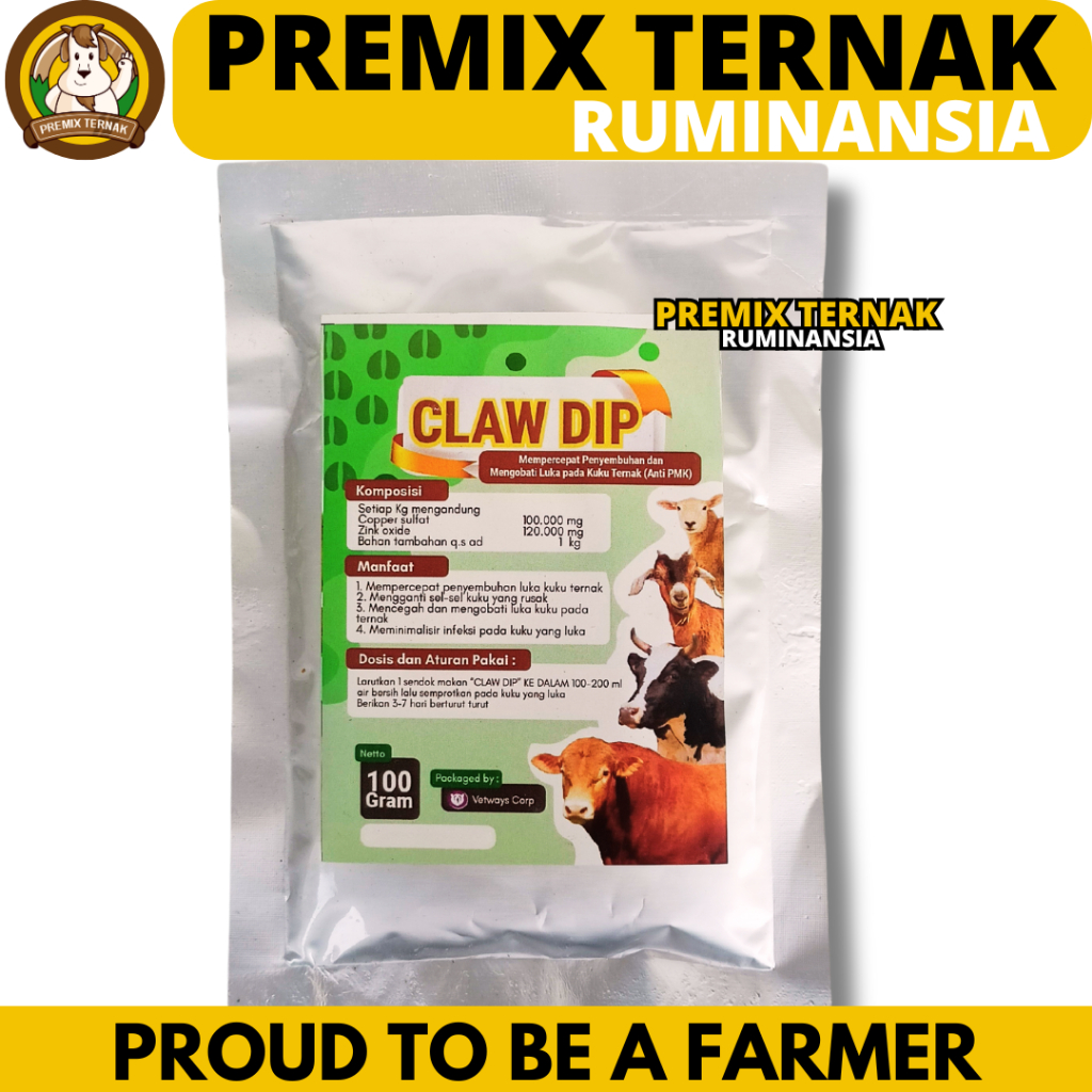CLAW DIP 100 GRAM - Obat Kuku Sapi - Mengobati Luka Kuku Teracak & Kulit Sapi - Mencegah Infeksi Kuk