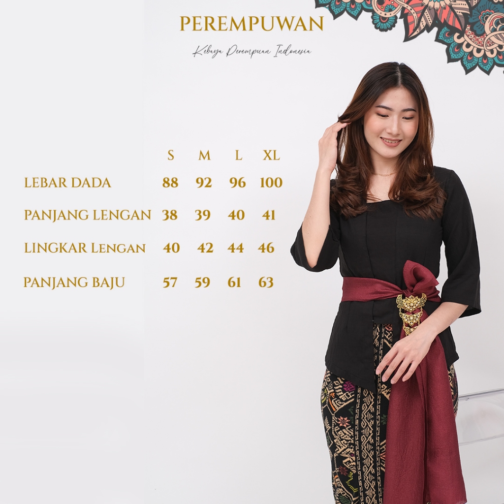 TERBARU PEREMPUWAN Atasan Setelan Kebaya Bali Kutu Baru Wisuda Remaja Modern Hitam Putih Simpel