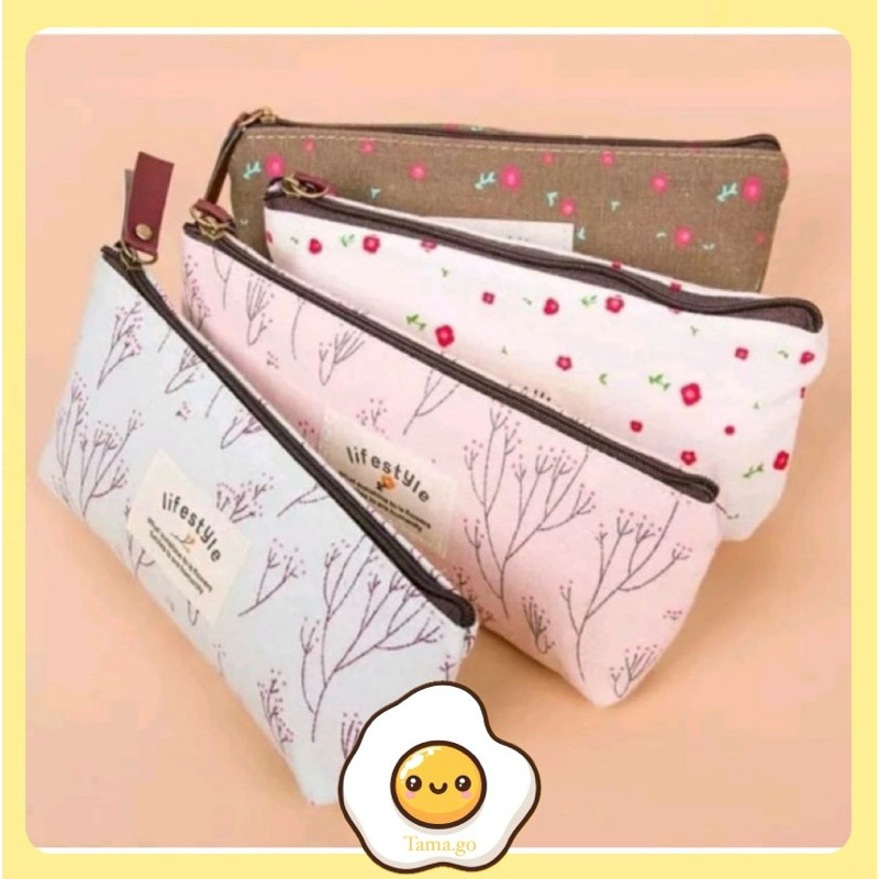 

Tempat Pensil Canvas Lucu / Tempat Kosmetik / Desain Vintage Sederhana