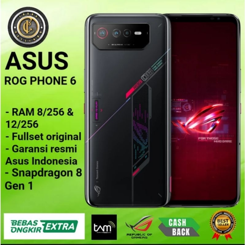 Asus rog phone 6 ram 8/256gb 8 / 256 gb second fullset original resmi asus indonesia