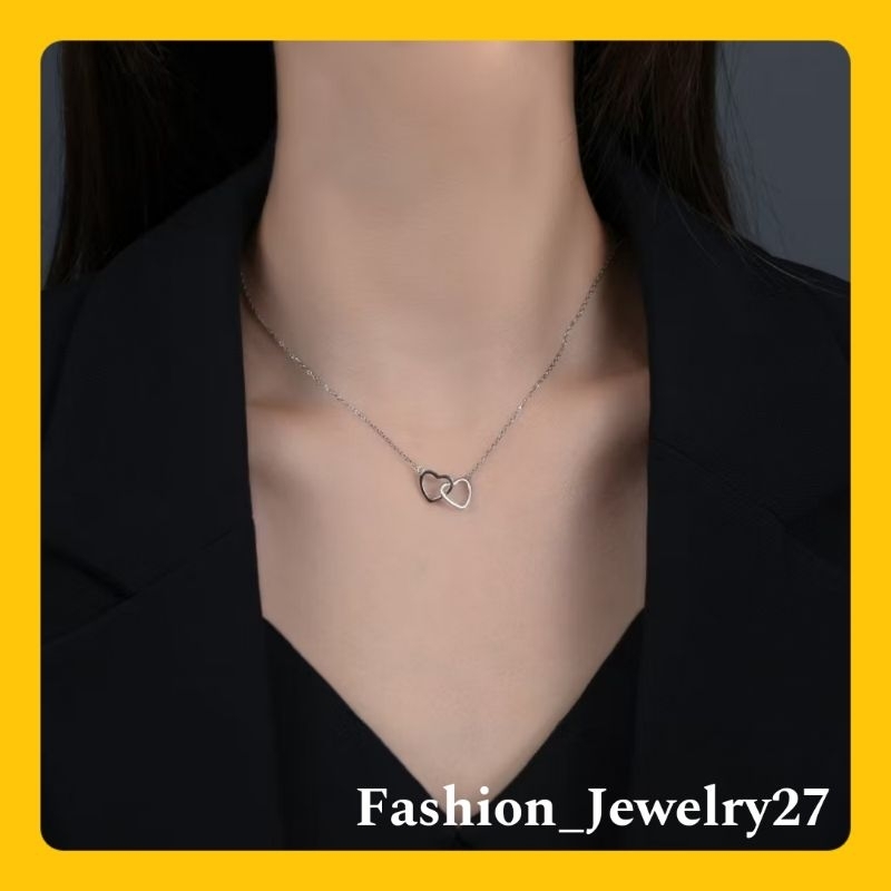 New Kalung Love Double Wanita Titanium Warna Silver