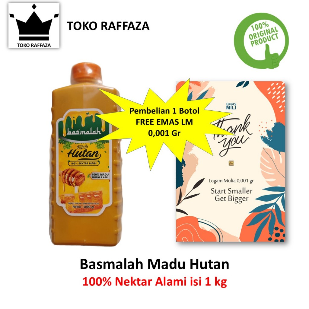 

Madu Hutan Basmalah 100% Nektar Alami Madu Murni Asli 1 Kg