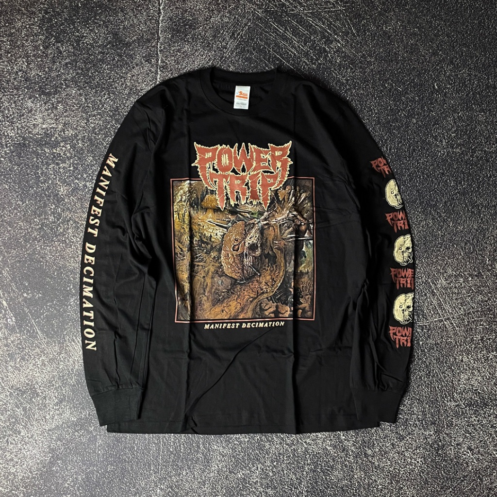 POWER TRIP - MANIFEST DECIMATION (Long Sleeve - Back Print) Kaos Band Bootleg