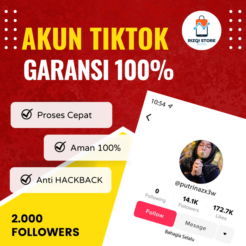 AKUN TIKTOK REAL FOLLOWERS TIKTOK SHOP AKTIF