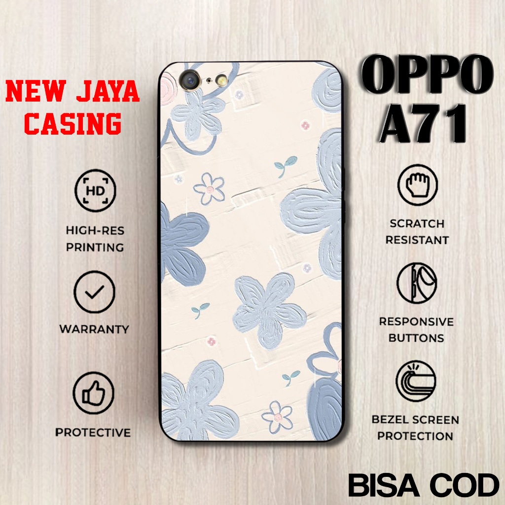 Casing Oppo A71 Bunga Art Terlaris Hardcase Softcase Glossy Case Oppo A71 Terbaru Termurah Premium