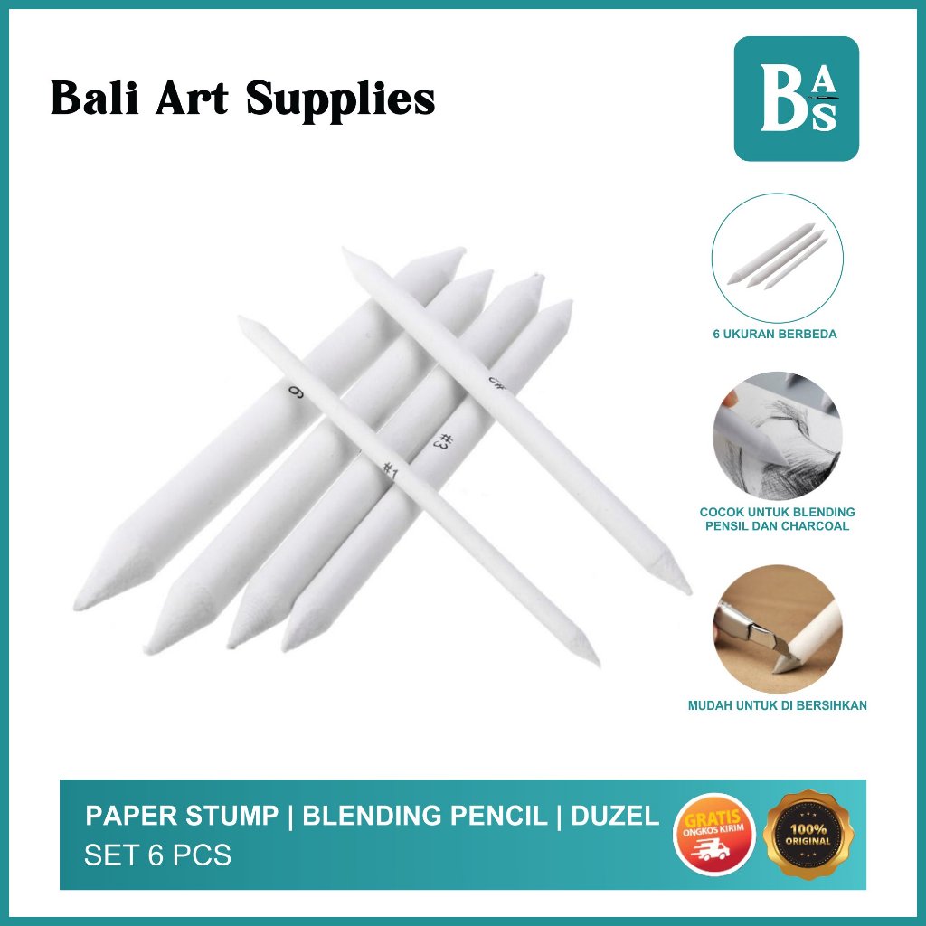

Paper Stump Set of 6 | Blending Stump | Dusel Sketch | Sketsa | Peralatan Menggambar dan Melukis Terlengkap dari Bali Art Supplies Jakarta