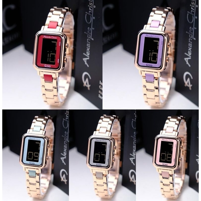Alexandre Christie Ac 9401 digital Rantai jam tangan wanita Original