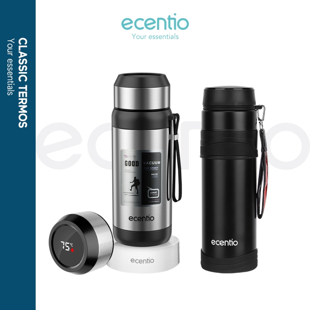 ecentio Termos Air Panas 304 stainless Vacuum Flask Botol 1000ml/1200ml /Tumbler suhu/ Kapasitas Bes