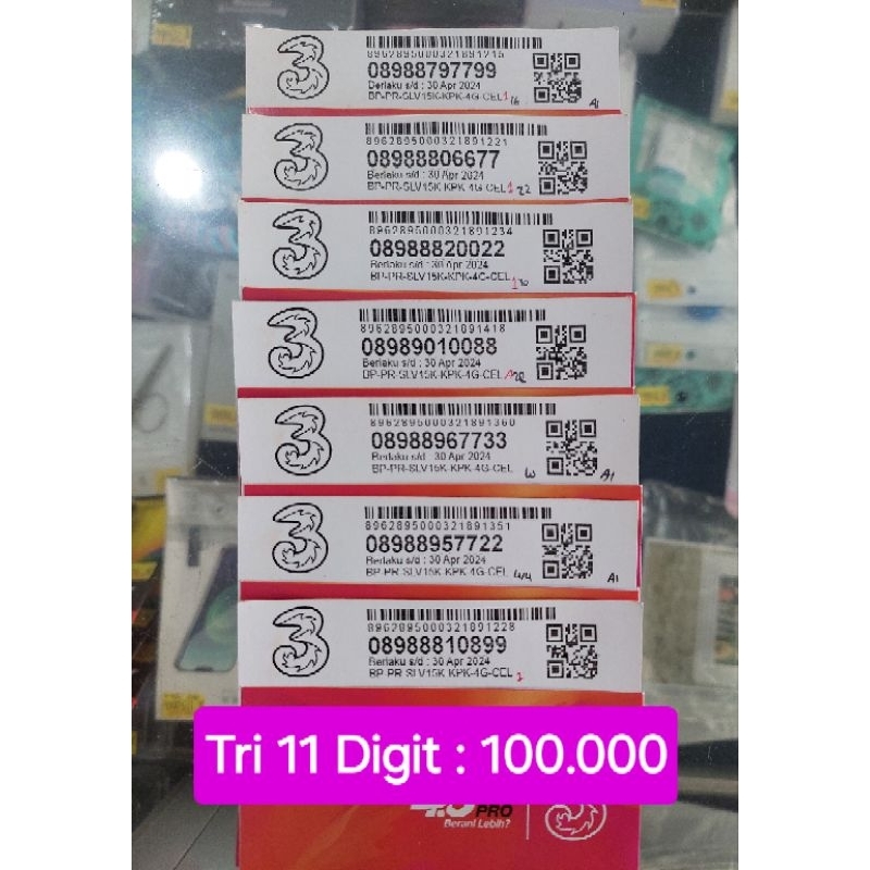 Nomor Cantik Tri 11 digit
