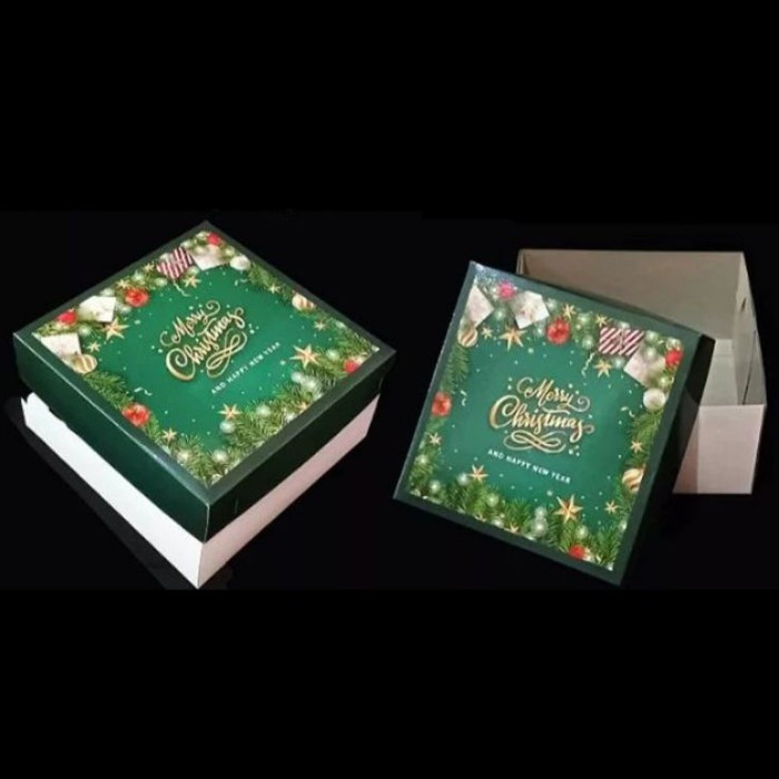 

1 Pack Isi 3 Pcs Dus Kue Lapis Legit Puding Box Duplex Motif Christmas Ukuran 22x22x10cm