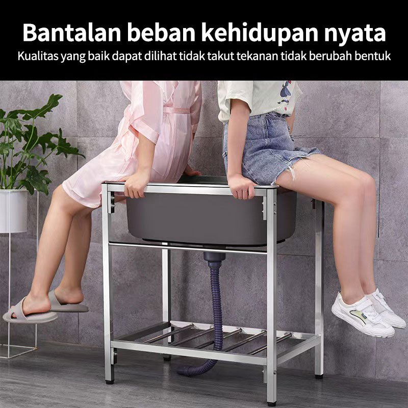 Wastafel Cuci Piring Stainless +Tempat Wastafel/Bak Cuci Piring 50*40cm/Kitchen Set/ Wastafel Cuci