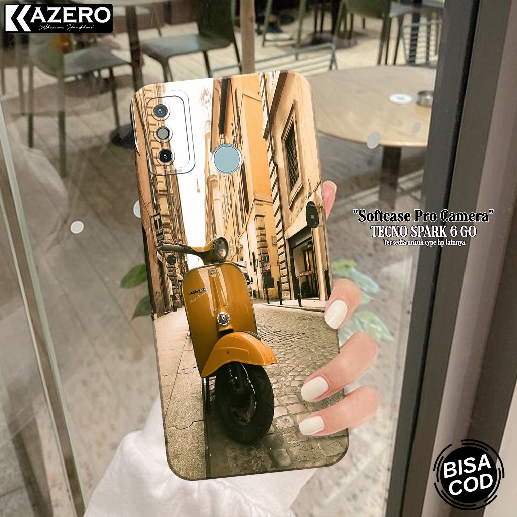 Silikon Tecno Spark 6 Go - Pro Camera - Fashion Case Vespa Case Tecno Spark 6 Go  - Casing Tecno Spa