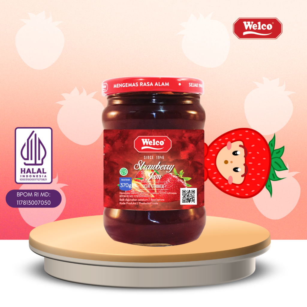 

Selai buah Strawberry Welco 370 gr/Welco Strawberry Jam 370 gr