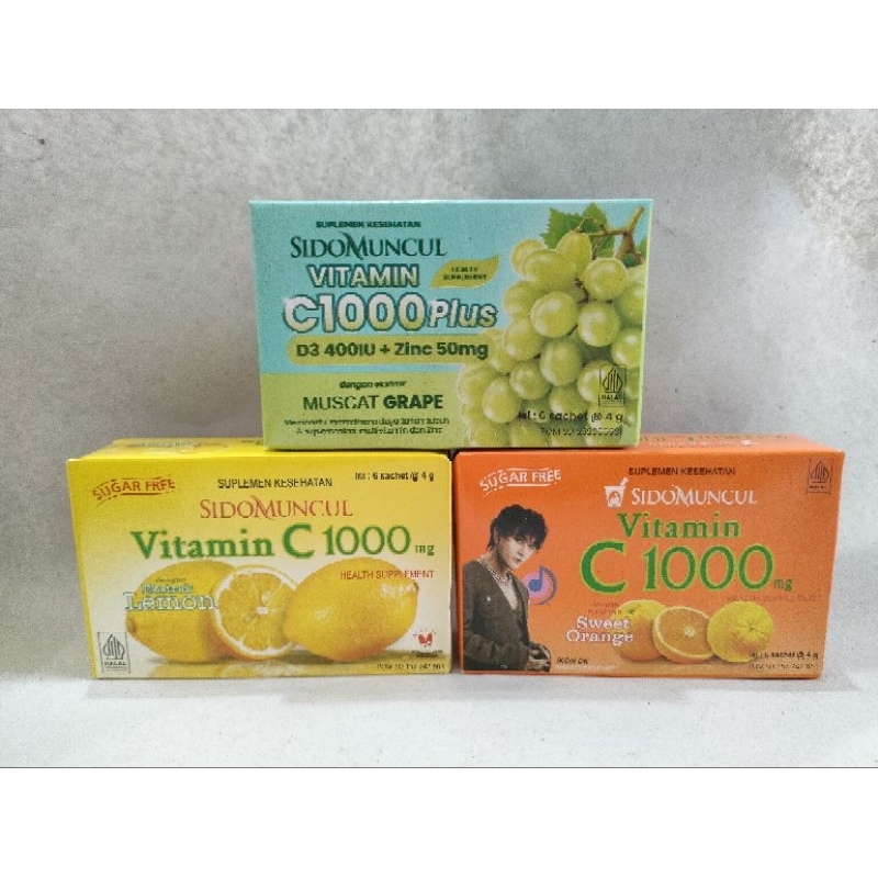 Sidomuncul vitamin c 1000 mg rasa lemon, jeruk dan anggur