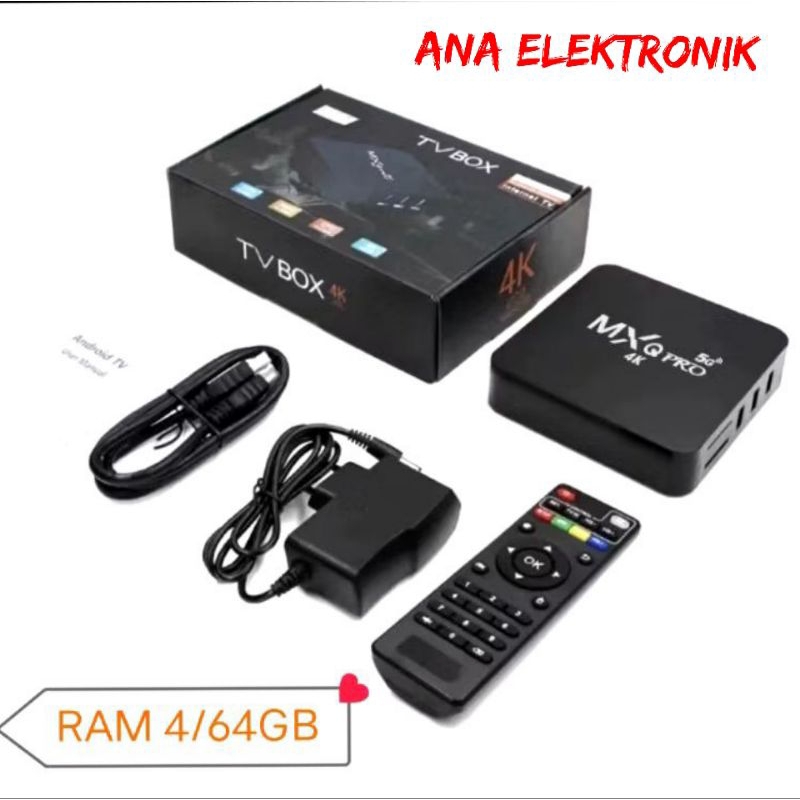 ANDROID TV BOX 4K 5G MXQ 4/64GB ANDROID 12
