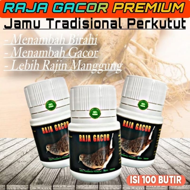 RAJA GACOR PREMIUM 100 Butir pil perkutut sehat warisan leluhur suplement vitamin bangkok lokal supe