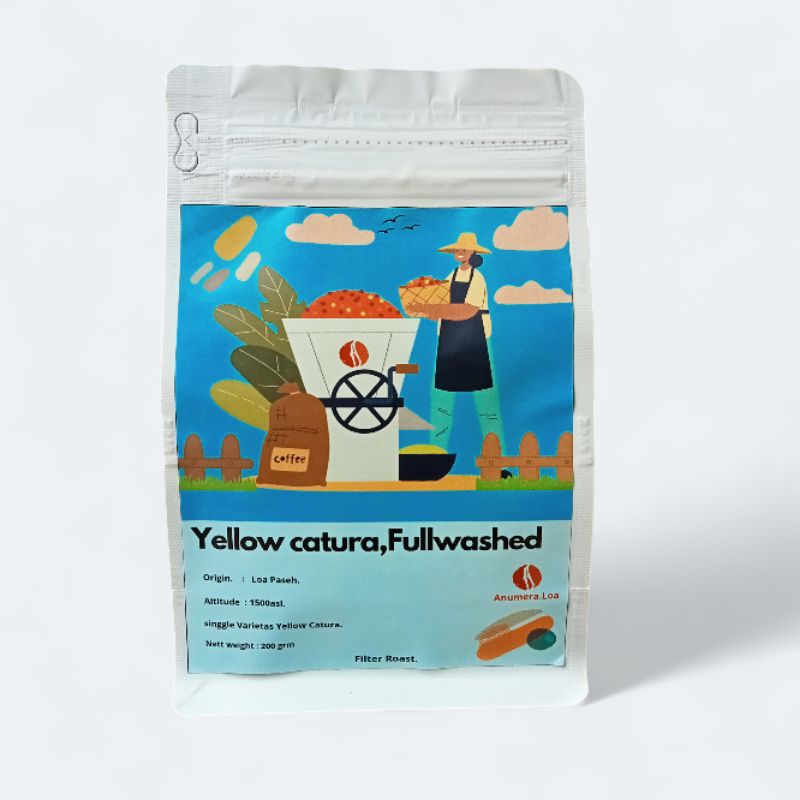 

kopi arabica fullwash yellow catura 200gram Origin Loa