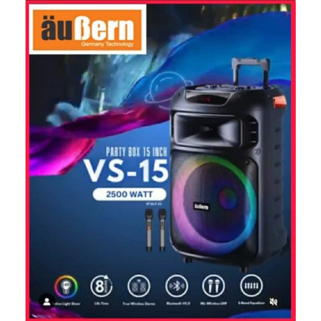 Speaker Portable 15 Inch Aubern VS15 / VS 15 USB Bluetooth Original