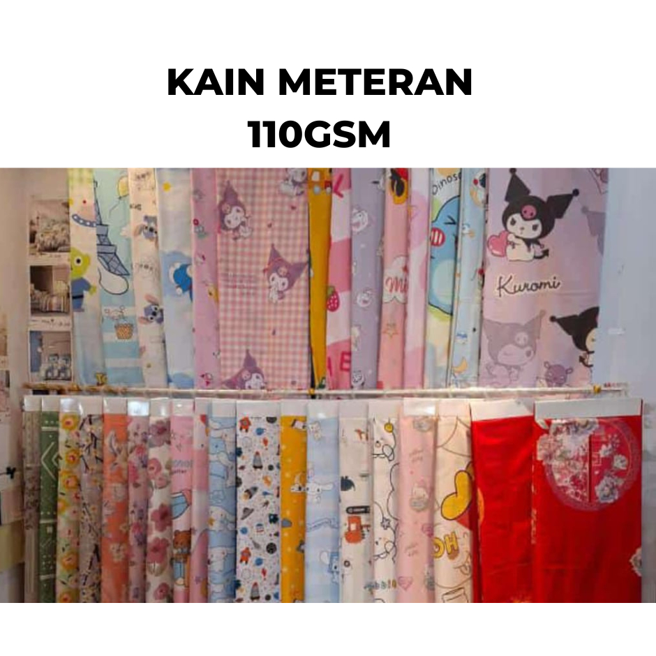 Kain METERAN ECERAN kain sprei,gorden,piyama,sarung kasur katun fiber silk