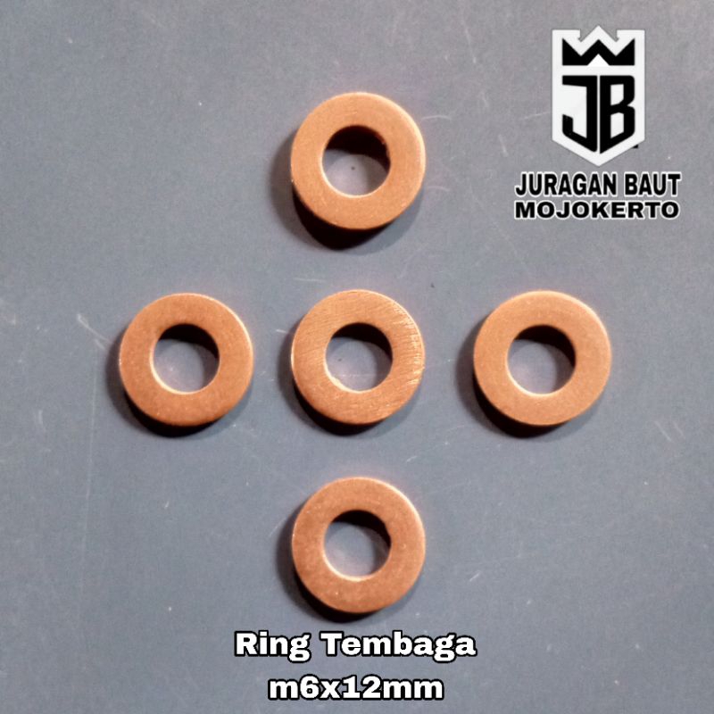 10biji Ring Tembaga m6x12 / ring tembaga baut kunci 10