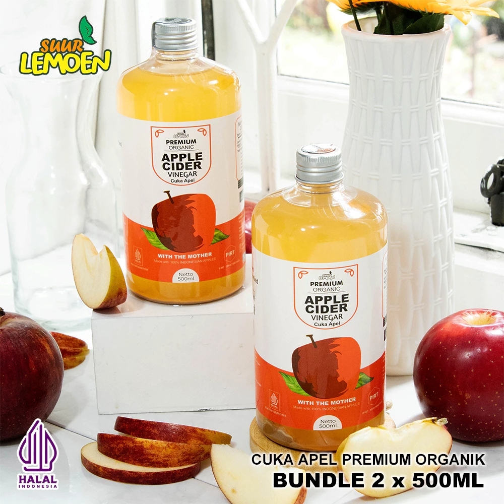 

Suur Lemoen CUKA APEL-Apple Cider Vinegar 1 LITER-Premium CUKA APEL Organik With The Mother by DM72