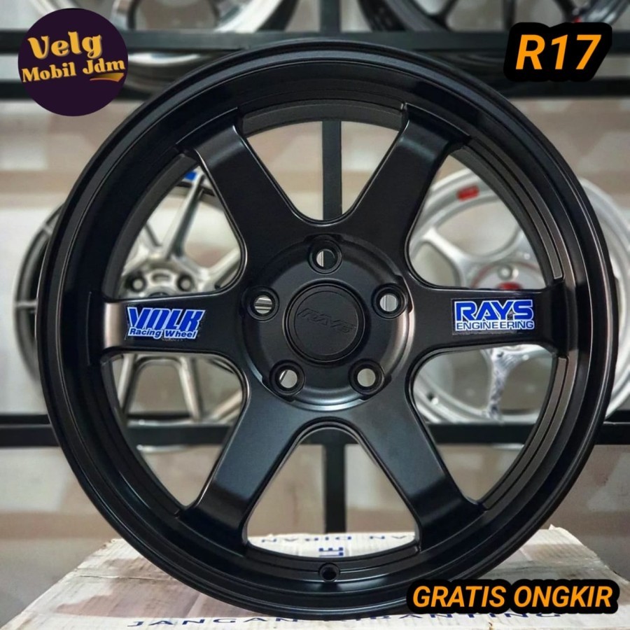 velg racing 17 hrv rush xpander terios ertiga velg mobil ring 17 TE37 LEBAR 7,5 ET 42