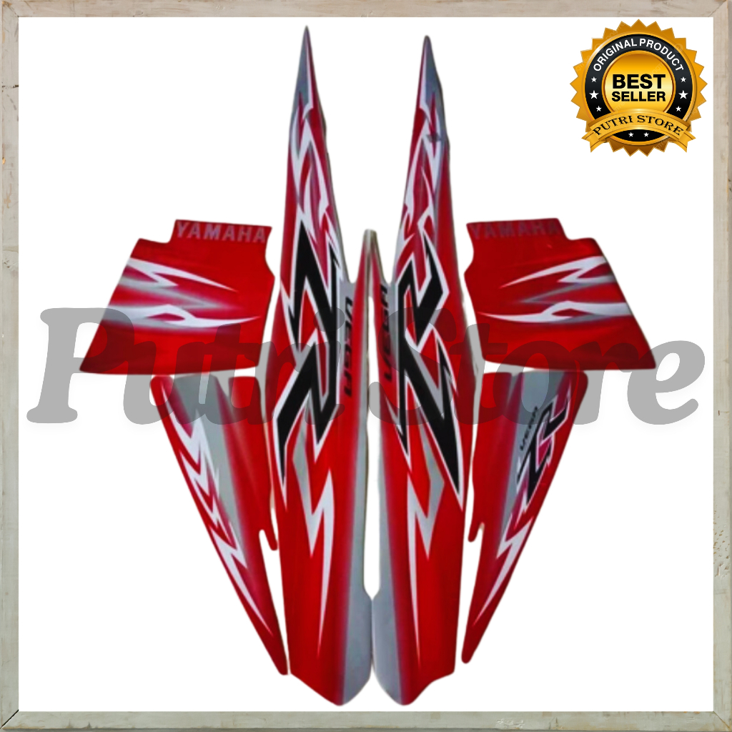 Stiker Striping Vega Zr 2009 Full Merah List Body Motor Vega Zr 2009 Berkualitas