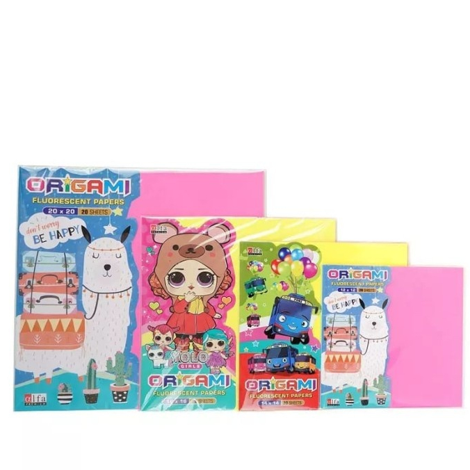 

Kertas Origami / Kertas Lipat Warna 2 Sisi Fluorescent Paper / Origami