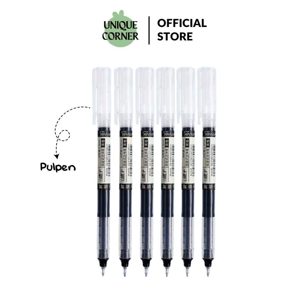 

UQ - (1pcs) Pulpen Tulis Tinta Cair 0.5mm Transparan Tabung Jarum Gel Pen STY7050